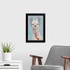 imageThe Novogratz Pom Pom Llama II White Framed Art Print 15quotx21quotx1quotBlack Frame