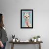 imageThe Novogratz Pom Pom Llama II White Framed Art Print 15quotx21quotx1quotBlack Frame