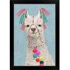 imageThe Novogratz Pom Pom Llama II White Framed Art Print 15quotx21quotx1quotBlack Frame