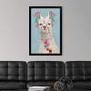 imageThe Novogratz Pom Pom Llama II White Framed Art Print 15quotx21quotx1quotBlack Frame