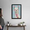 imageThe Novogratz Pom Pom Llama II White Framed Art Print 15quotx21quotx1quotBlack Frame