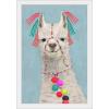 imageThe Novogratz Pom Pom Llama II White Framed Art Print 15quotx21quotx1quotWhite Frame