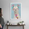imageThe Novogratz Pom Pom Llama II White Framed Art Print 15quotx21quotx1quotWhite Frame