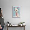imageThe Novogratz Pom Pom Llama II White Framed Art Print 15quotx21quotx1quotWhite Frame