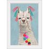 imageThe Novogratz Pom Pom Llama II White Framed Art Print 15quotx21quotx1quotWhite Frame
