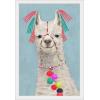 imageThe Novogratz Pom Pom Llama II White Framed Art Print 15quotx21quotx1quotWhite Frame
