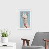 imageThe Novogratz Pom Pom Llama II White Framed Art Print 15quotx21quotx1quotWhite Frame