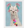 imageThe Novogratz Pom Pom Llama II White Framed Art Print 15quotx21quotx1quotWhite Frame