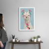 imageThe Novogratz Pom Pom Llama II White Framed Art Print 15quotx21quotx1quotWhite Frame