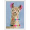 imageThe Novogratz Pom Pom Llama III White Framed Art Print 15quotx21quotx1quotWhite Frame