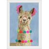 imageThe Novogratz Pom Pom Llama III White Framed Art Print 15quotx21quotx1quotWhite Frame