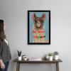 imageThe Novogratz Pom Pom Llama IV White Framed Art Print 15quotx21quotx1quotBlack Frame
