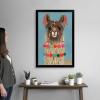 imageThe Novogratz Pom Pom Llama IV White Framed Art Print 15quotx21quotx1quotBlack Frame