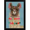 imageThe Novogratz Pom Pom Llama IV White Framed Art Print 15quotx21quotx1quotBlack Frame