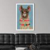 imageThe Novogratz Pom Pom Llama IV White Framed Art Print 15quotx21quotx1quotWhite Frame