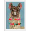 imageThe Novogratz Pom Pom Llama IV White Framed Art Print 15quotx21quotx1quotWhite Frame