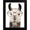 imageThe Novogratz Calculating Llama II White Framed Art Print 15quotx19quotx1quotBlack Frame