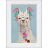 imageThe Novogratz Pom Pom Llama II White Framed Art Print 15quotx21quotx1quotWhite Frame