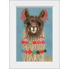 imageThe Novogratz Pom Pom Llama IV White Framed Art Print 15quotx21quotx1quotWhite Frame