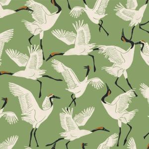 imageTempaper x Novogratz Pink Family of Cranes Removable Peel and Stick Wallpaper 205 in X 165 ft Made in The USAWaverly Green