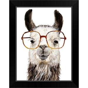 imageThe Novogratz Calculating Llama II White Framed Art Print 15quotx19quotx1quotBlack Frame
