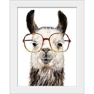imageThe Novogratz Calculating Llama II White Framed Art Print 15quotx19quotx1quotWhite Frame