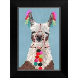imageThe Novogratz Pom Pom Llama I White Framed Art Print 15quotx21quotx1quotBlack Frame