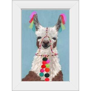 imageThe Novogratz Pom Pom Llama I White Framed Art Print 15quotx21quotx1quotWhite Frame