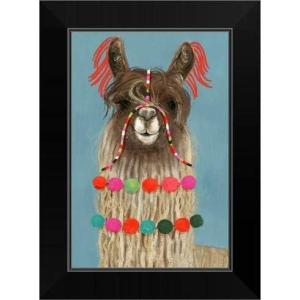 imageThe Novogratz Pom Pom Llama IV White Framed Art Print 15quotx21quotx1quotBlack Frame