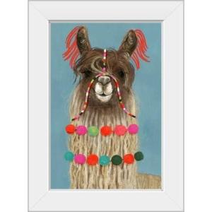 imageThe Novogratz Pom Pom Llama IV White Framed Art Print 15quotx21quotx1quotWhite Frame