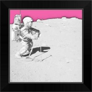 imageThe Novogratz Spaceman II White Framed Art Print 15quotx15quotx1quotBlack Frame