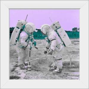 imageThe Novogratz Spaceman IV White Framed Art Print 15quotx15quotx1quotWhite Frame