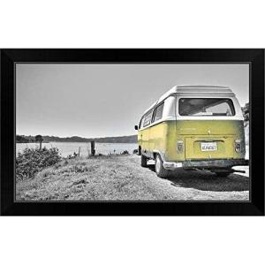 imageThe Novogratz Vintage Camping White Framed Art Print 17quotx11quotx1quotBlack Frame