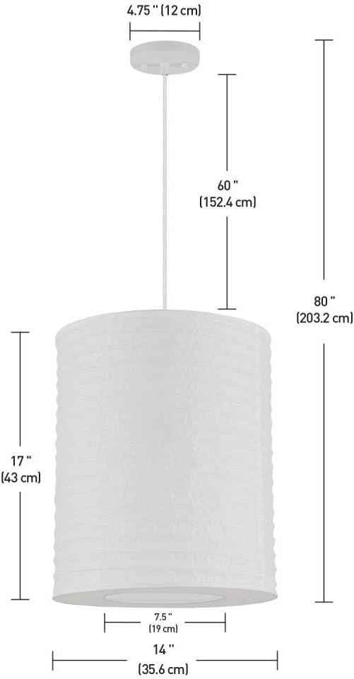 imageGlobe Electric 60764 Novogratz x Globe Pendant White Lantern Bulb Not Included