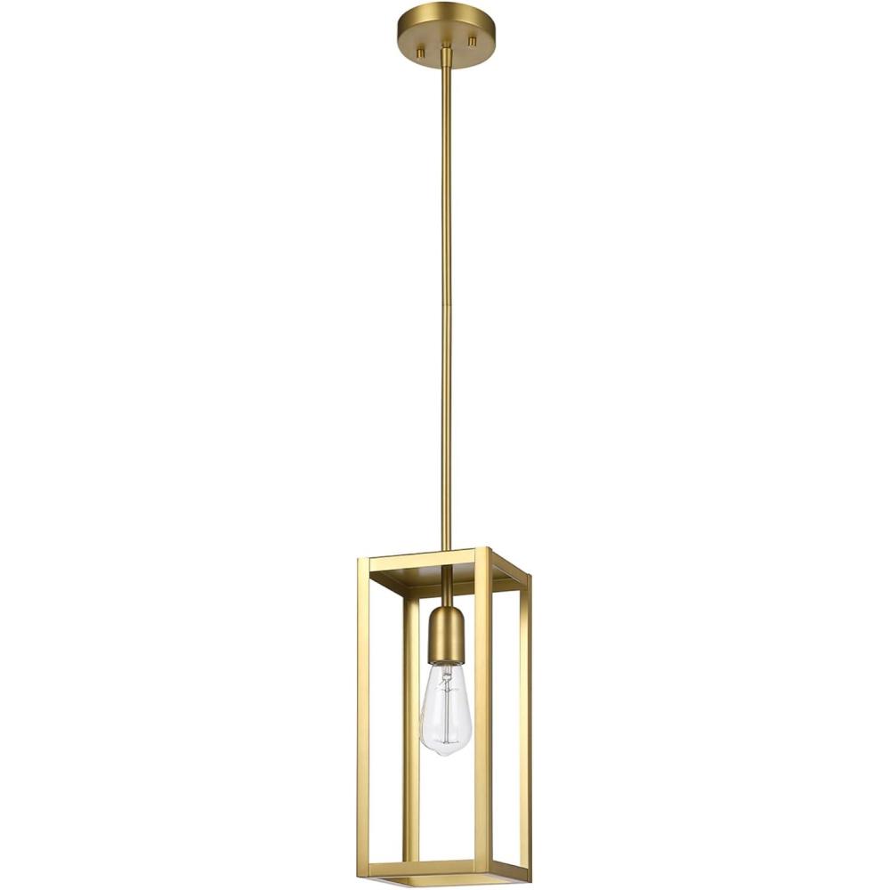 imageGLOBE Electric 60614 1Light Pendant Light Glossy Black Faux Ceramic Socket Designer Black Cloth Hanging Cord E26 Base Socket Kitchen Island Caf Decorative Ceiling Hanging Light FixtureMatte Brass