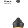 imageGLOBE 65841 Amara 1Light Pendant Lighting Matte Black Gold Interior Bulb Not Included