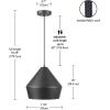 imageGLOBE 65841 Amara 1Light Pendant Lighting Matte Black Gold Interior Bulb Not Included