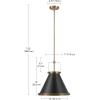 imageGLOBE 65844 Sophia 1Light Pendant Lighting Matte Black Matte Brass Accents Bulb Not Included