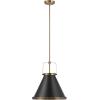 imageGLOBE 65844 Sophia 1Light Pendant Lighting Matte Black Matte Brass Accents Bulb Not Included