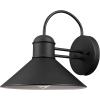 imageGLOBE Electric 44388 11quot OutdoorIndoor Wall Sconce Matte White Finish BarnyardStyle Shade Weather Resistant Modern Farmhouse Exterior LightBlack  Sebastien