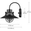 imageGLOBE Electric 44388 11quot OutdoorIndoor Wall Sconce Matte White Finish BarnyardStyle Shade Weather Resistant Modern Farmhouse Exterior LightMatte Black  Liam