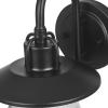 imageGLOBE Electric 44388 11quot OutdoorIndoor Wall Sconce Matte White Finish BarnyardStyle Shade Weather Resistant Modern Farmhouse Exterior LightMatte Black  Outdoor
