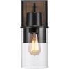 imageGLOBE Electric 44388 11quot OutdoorIndoor Wall Sconce Matte White Finish BarnyardStyle Shade Weather Resistant Modern Farmhouse Exterior LightMatte Black Vanessa