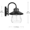 imageGLOBE Electric 44388 11quot OutdoorIndoor Wall Sconce Matte White Finish BarnyardStyle Shade Weather Resistant Modern Farmhouse Exterior LightMatte Black  Outdoor