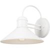 imageGLOBE Electric 44388 11quot OutdoorIndoor Wall Sconce Matte White Finish BarnyardStyle Shade Weather Resistant Modern Farmhouse Exterior LightWhite  Maxwell