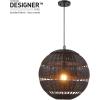 imageGLOBE Electric 44761 1Light Outdoor Plugin Pendant Light Plastic Rattan Shade Frosted Inner Shade Bronze Hanging Cord and Chain Kitchen Island Cafe Ceiling Hanging Light Bulb Not IncludedBeth