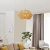 imageGLOBE Electric 44761 1Light Outdoor Plugin Pendant Light Plastic Rattan Shade Frosted Inner Shade Bronze Hanging Cord and Chain Kitchen Island Cafe Ceiling Hanging Light Bulb Not IncludedTerra  Wood Toned