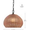 imageGLOBE Electric 44761 1Light Outdoor Plugin Pendant Light Plastic Rattan Shade Frosted Inner Shade Bronze Hanging Cord and Chain Kitchen Island Cafe Ceiling Hanging Light Bulb Not IncludedSalvador
