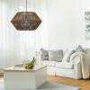 imageGLOBE Electric 44761 1Light Outdoor Plugin Pendant Light Plastic Rattan Shade Frosted Inner Shade Bronze Hanging Cord and Chain Kitchen Island Cafe Ceiling Hanging Light Bulb Not IncludedTwine
