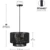 imageGLOBE Electric 44761 1Light Outdoor Plugin Pendant Light Plastic Rattan Shade Frosted Inner Shade Bronze Hanging Cord and Chain Kitchen Island Cafe Ceiling Hanging Light Bulb Not IncludedLulu